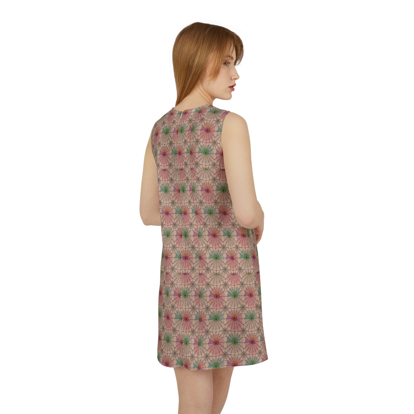 Web A-line Sleeveless Dress (AOP)