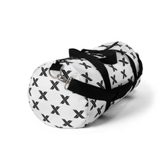 Monochrome X Pattern Duffel Bag – Minimalist Travel Gym Bag
