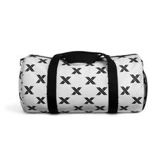 Monochrome X Pattern Duffel Bag – Minimalist Travel Gym Bag