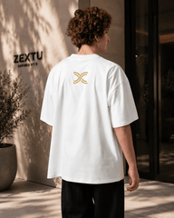 Unisex organic oversized high neck t-shirt
