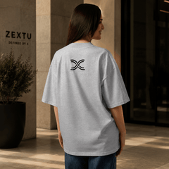 Unisex organic oversized high neck t-shirt