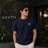 ZEXTU™ X Logo Tee — Navy