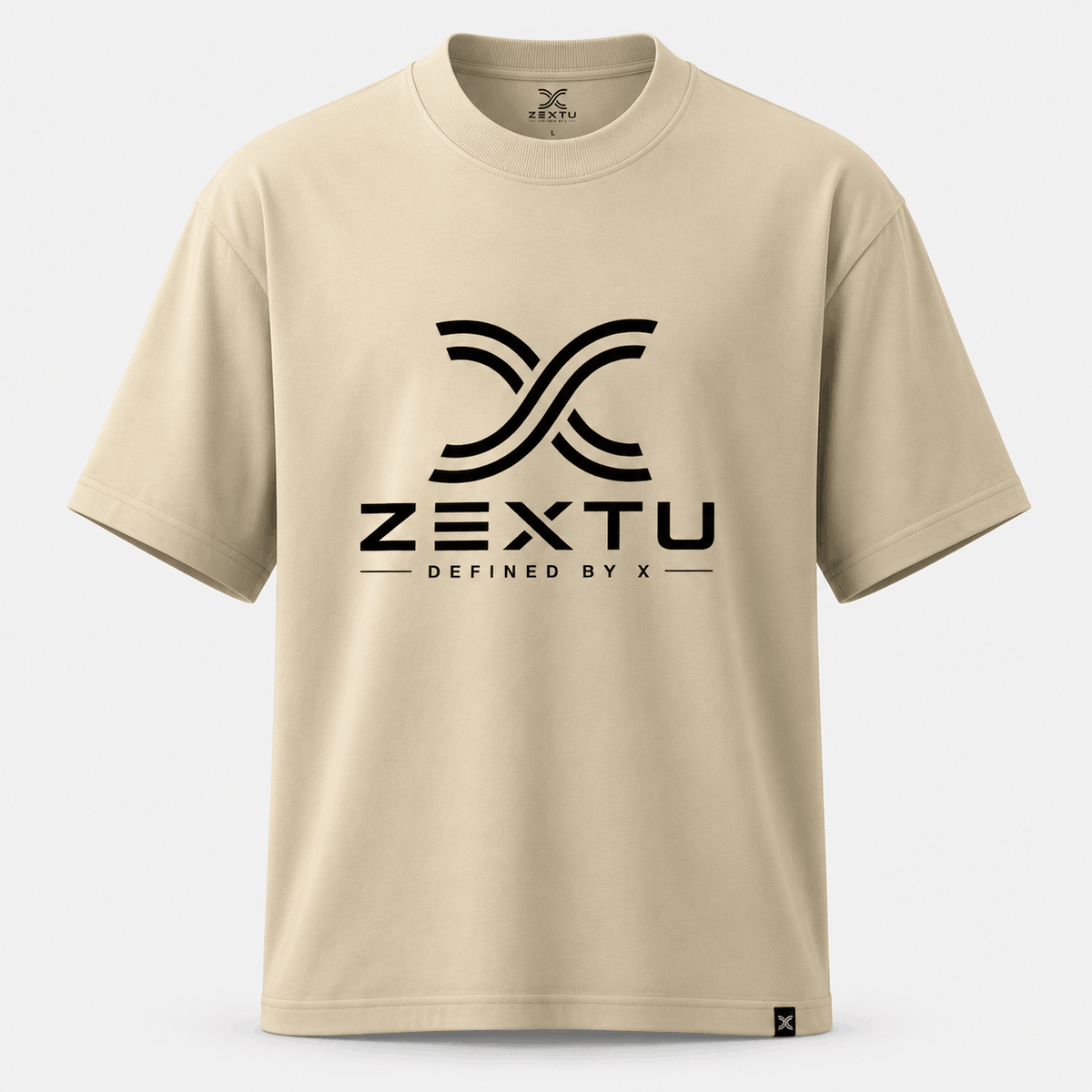 Unisex organic oversized high neck t-shirt