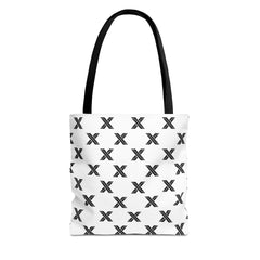X Pattern Tote Bag — Minimal Black & White All-Over Print Tote