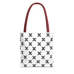 X Pattern Tote Bag — Minimal Black & White All-Over Print Tote