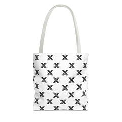 X Pattern Tote Bag — Minimal Black & White All-Over Print Tote