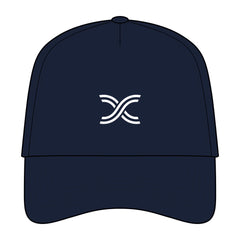 Retro Snapback Cap — Minimal White Wave Logo Cotton Blend