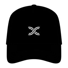 Retro Snapback Cap — Minimal White Wave Logo Cotton Blend