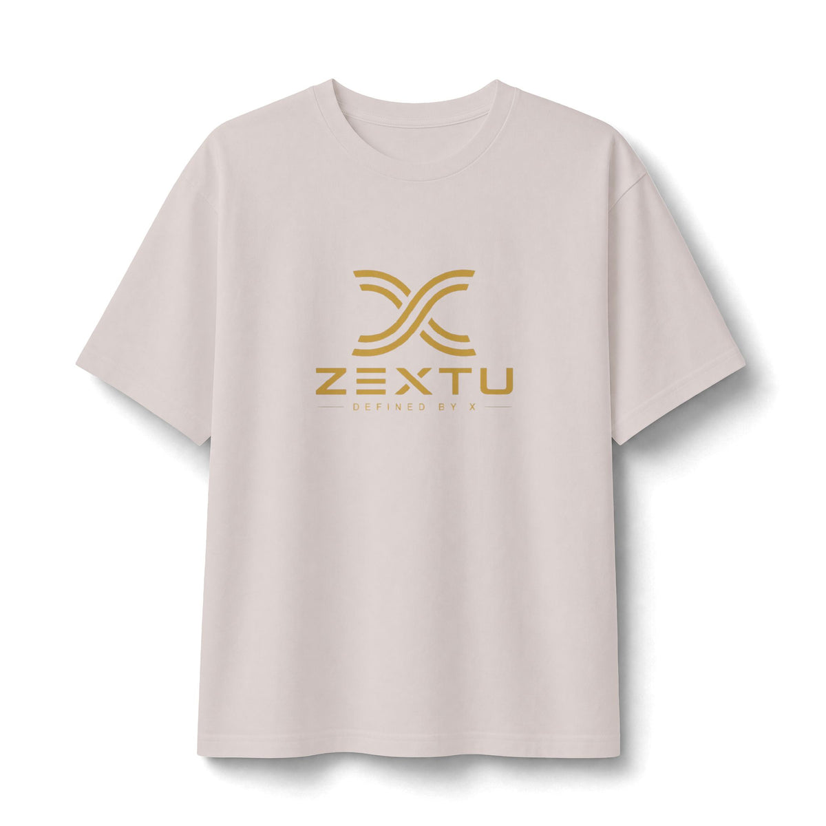 ZEXTU Gold Logo Tee — Minimalist Branded Graphic T-Shirt