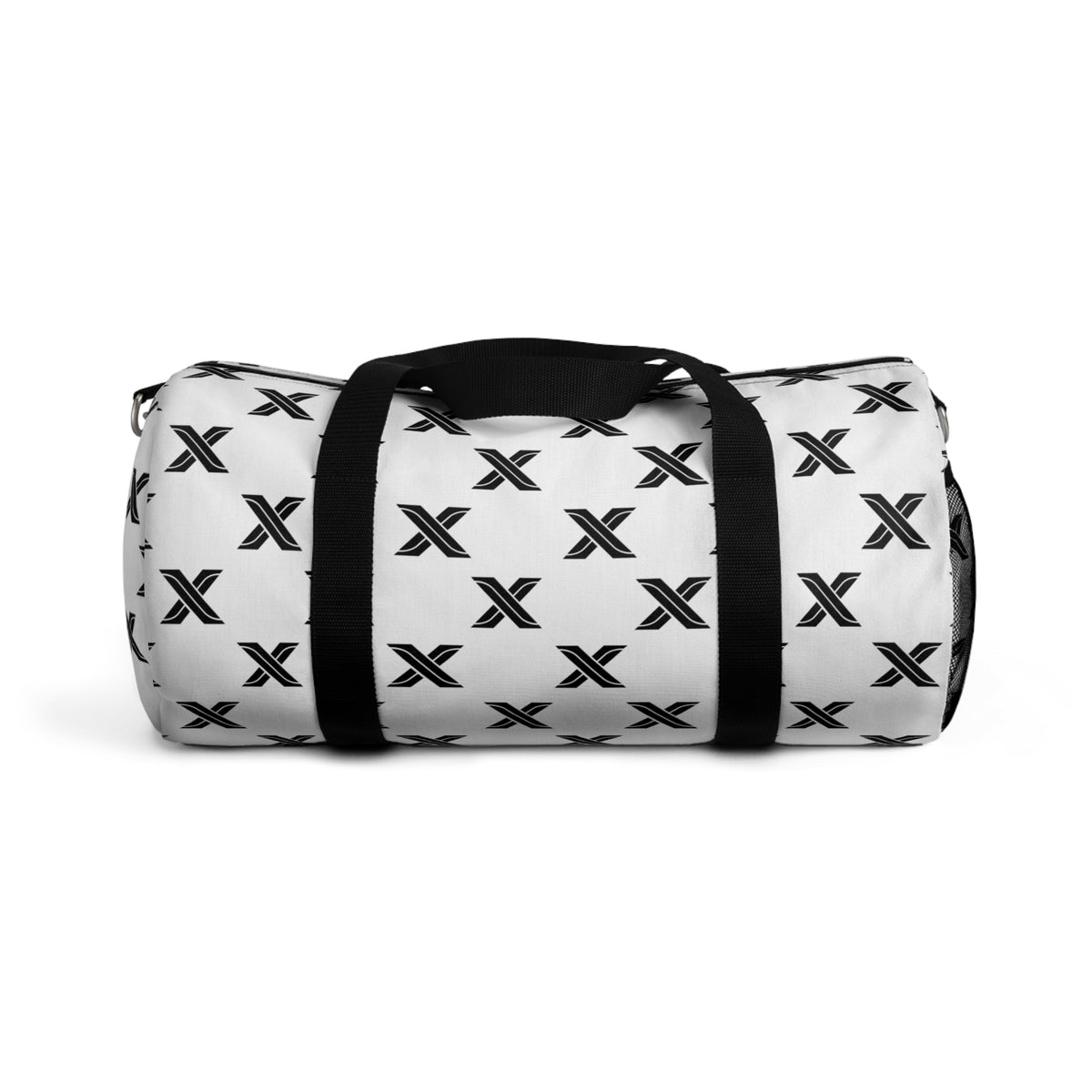 Monochrome X Pattern Duffel Bag – Minimalist Travel Gym Bag