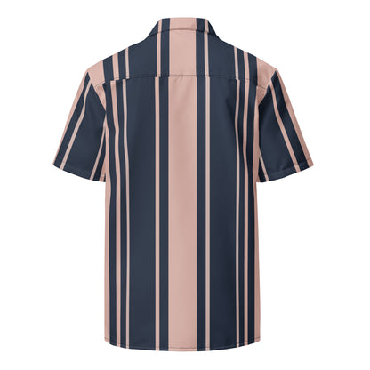 Black and Brown stripes Unisex button shirt