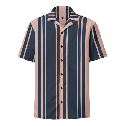 Black and Brown stripes Unisex button shirt