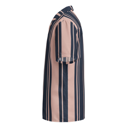 Black and Brown stripes Unisex button shirt