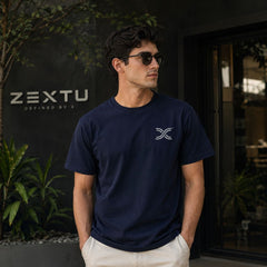 ZEXTU™ X Logo Tee — Navy