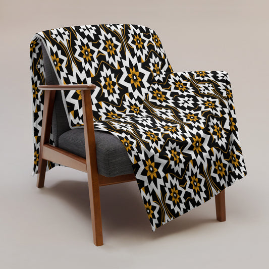 Yellow Flower Throw Blanket